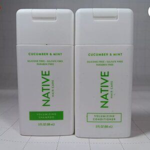 2pk Native Volumizing Shampoo & Conditioner Cucumber & Mint Travel Size 3 fl oz